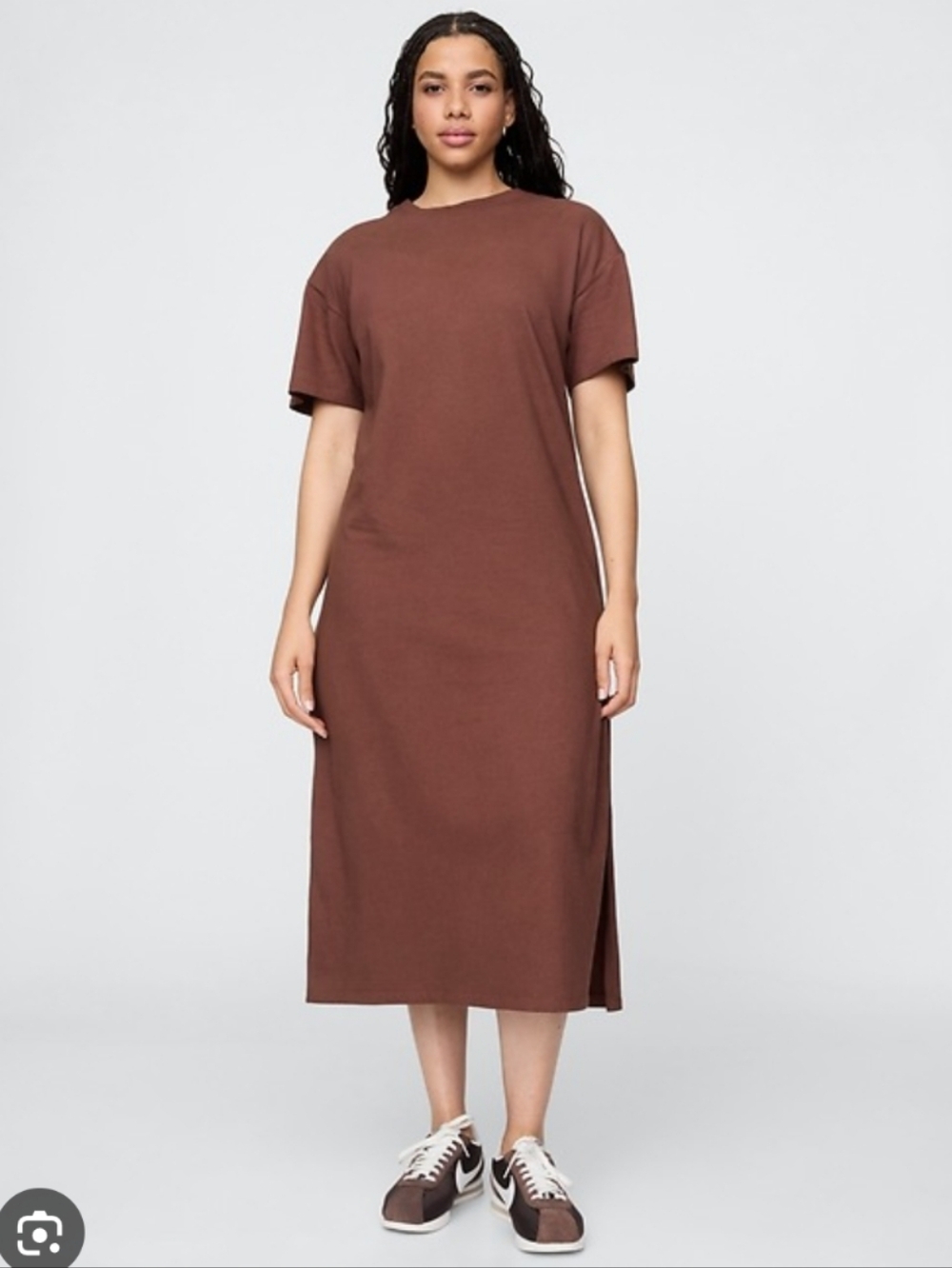 GAP Organic Cotton Vintage Soft T-shirt Dress Chocolate Brown Size Small